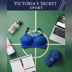 Victoria Sport Incredible Support Bra Royal Blue 36DD Logo Crisscross Straps